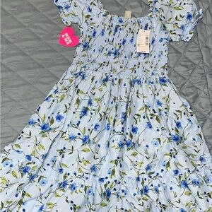 Carter's Blue and White Puff Sleeve Sundress